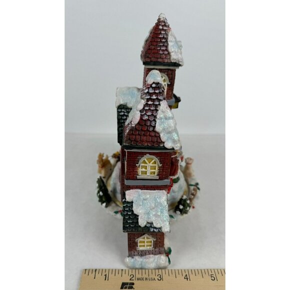 Vintage Musical Christmas Village Church Figurine Carolers Wind Up Animated 8.5" - Picture 10 of 10